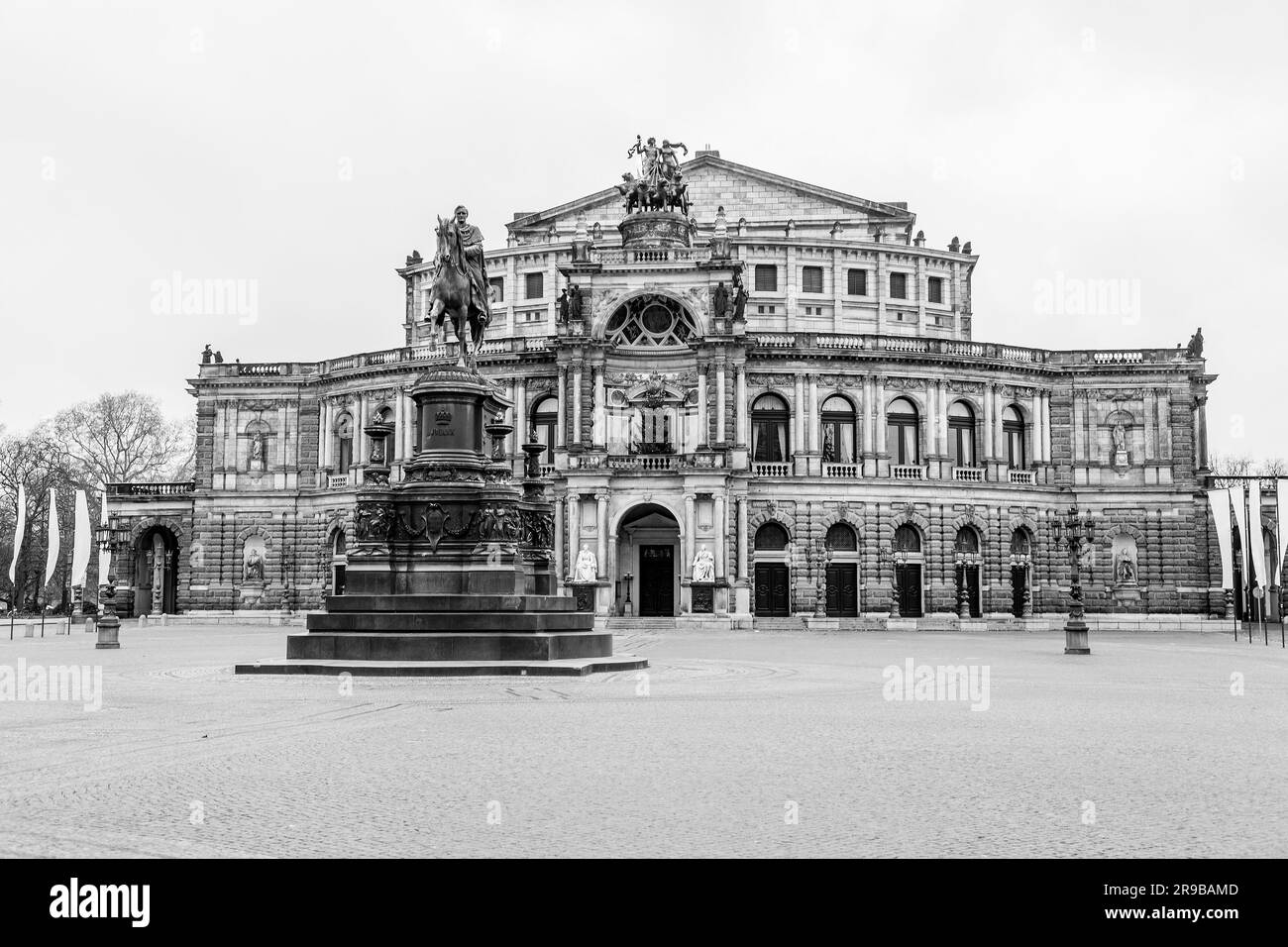 Historical Semperoper building, the state opera house in the old town of Dresden, Saxony, Germany. Stock Photo