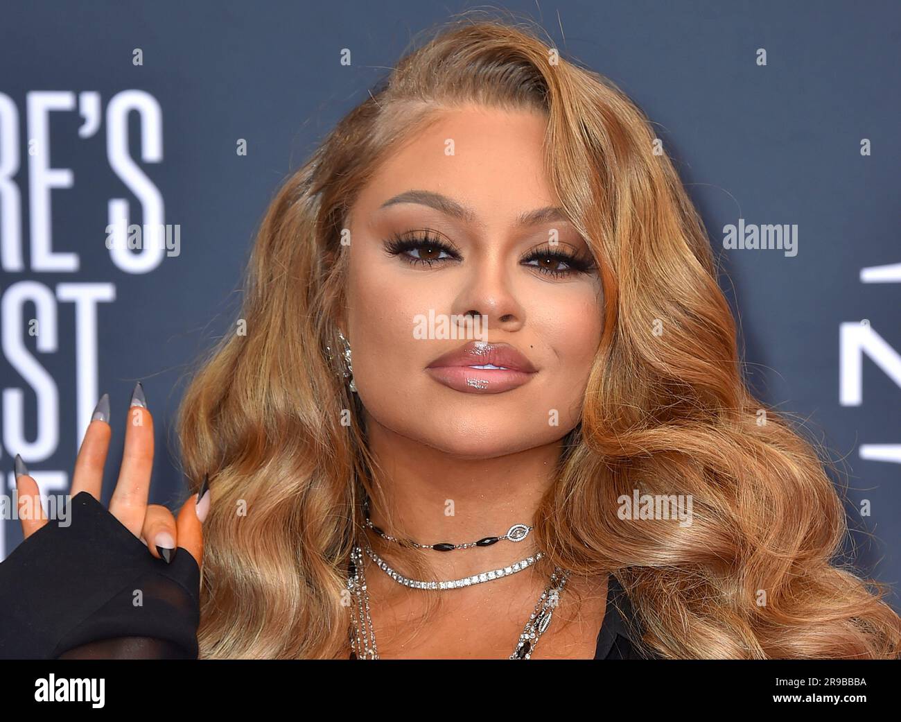 Latto arrives at the BET Awards on Sunday, June 25, 2023, at the