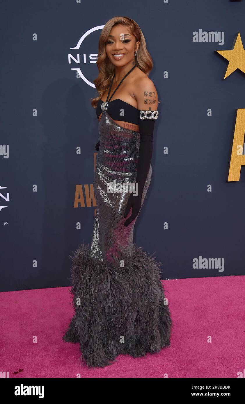 GloRilla arrives at the BET Awards on Sunday, June 25, 2023, at the