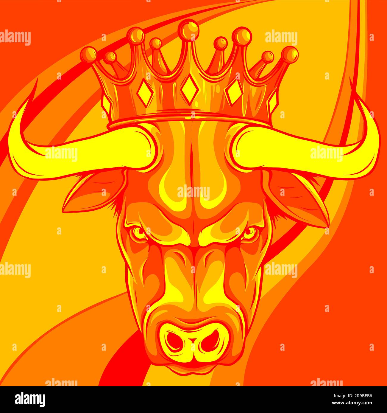 vector illustration Bull head mascot. Buffalo logo Stock Vector Image
