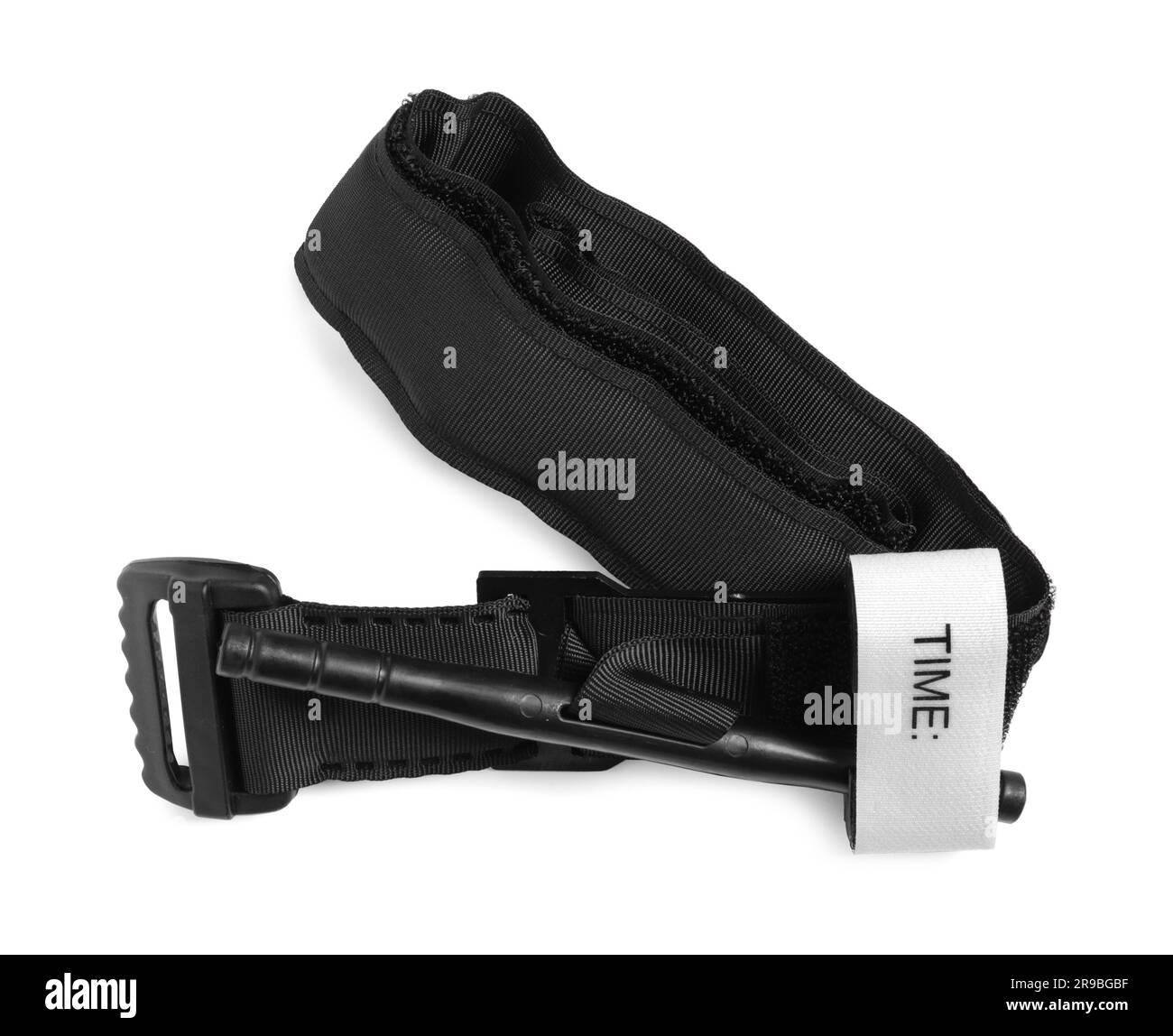 First aid tourniquet isolated on white. Medical equipment Stock Photo