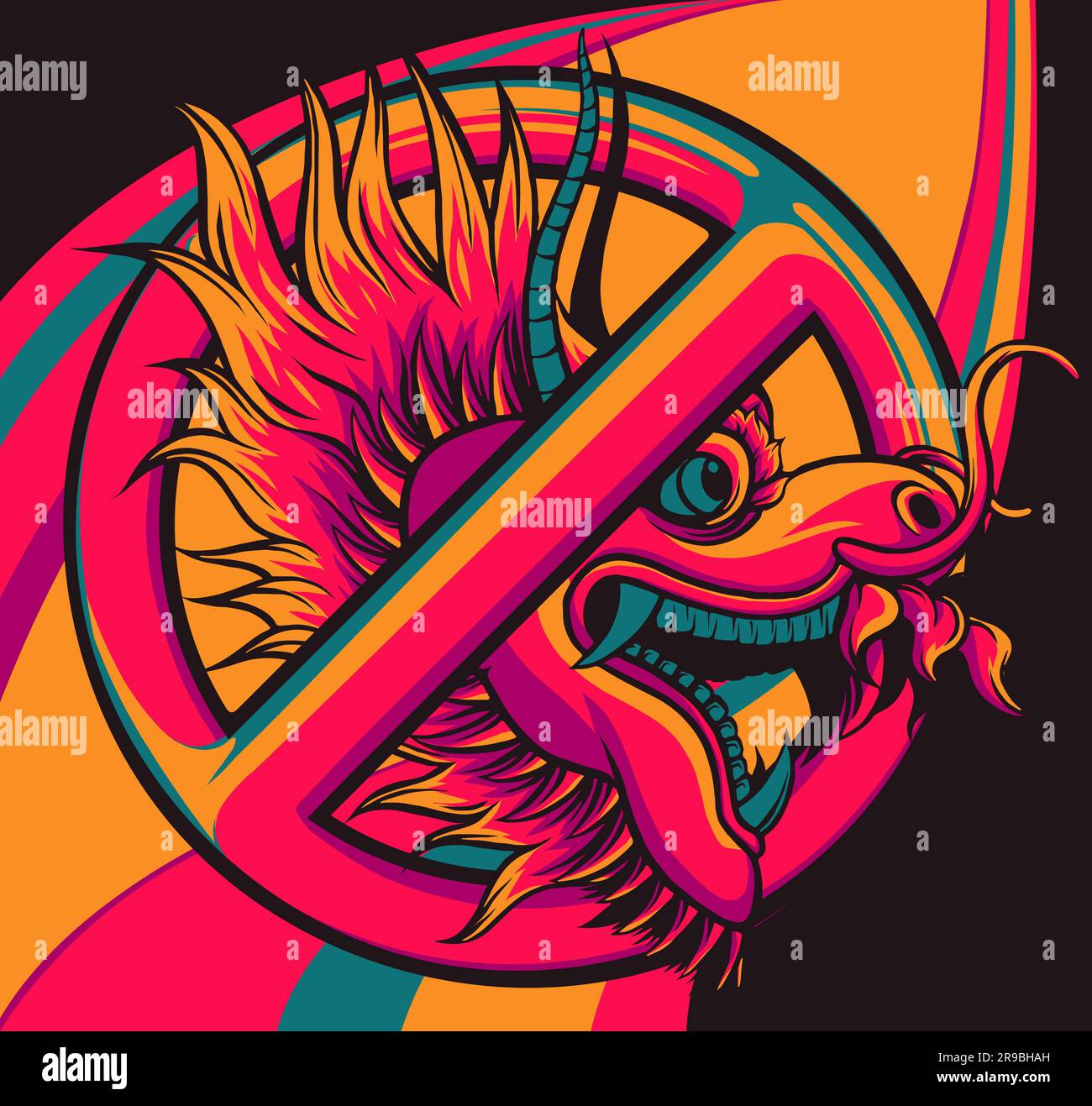 Traditional Asian Dragon. This is vector illustration ideal for a mascot Stock Vector