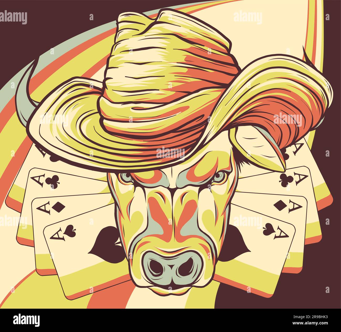 vector illustration Bull head mascot. Buffalo logo Stock Vector Image