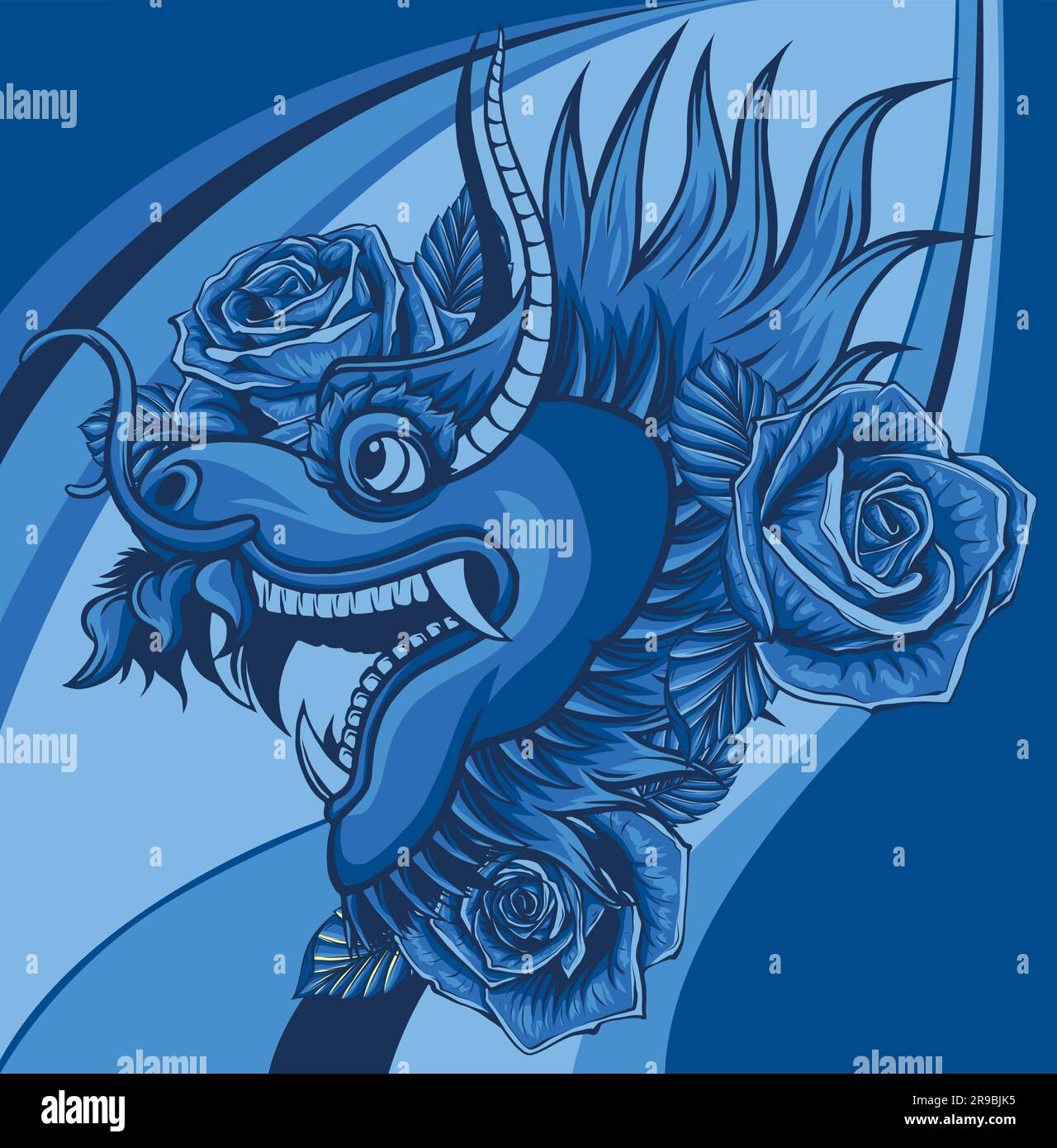 Traditional Asian Dragon. This is vector illustration ideal for a mascot Stock Vector
