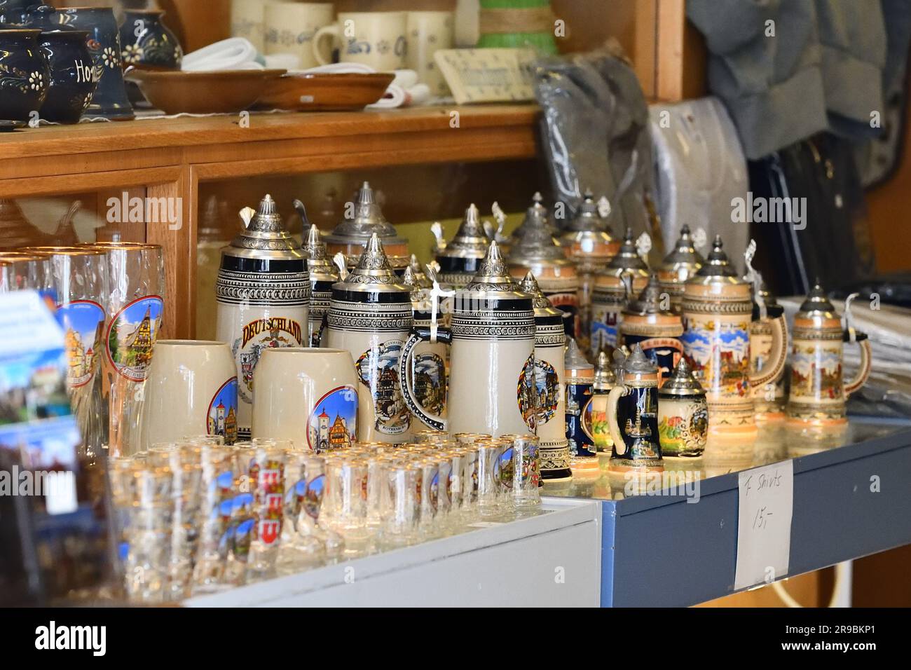 A shop of German decorative beer steins Stock Photo Alamy