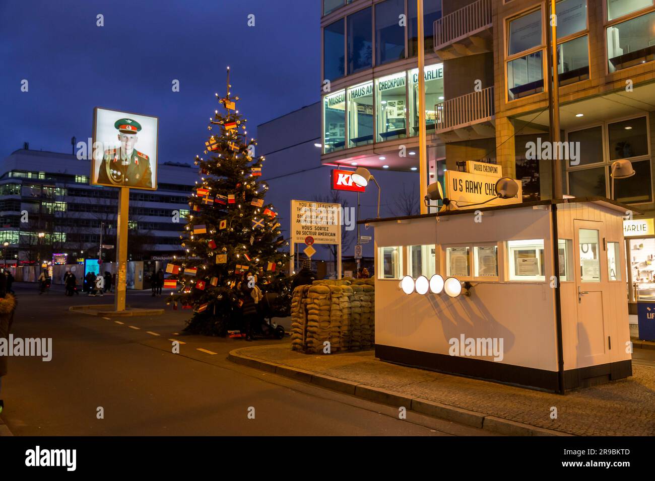 Berlin, Germany 17 DEC 2021 Checkpoint Charlie was the best known