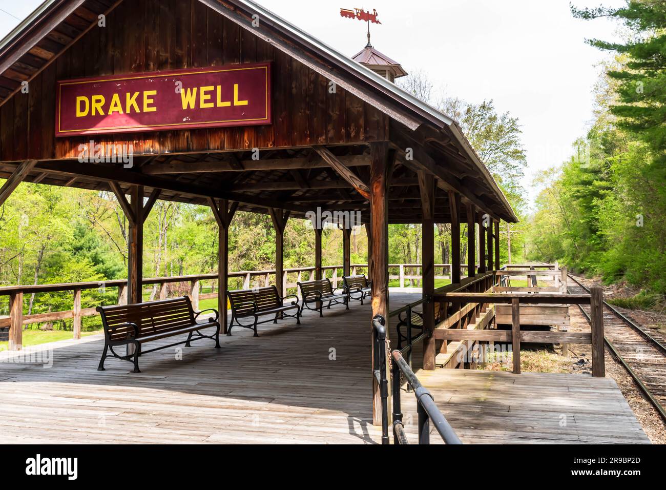 The Drake Well platform on the Oil Creek and Titusville railroad line