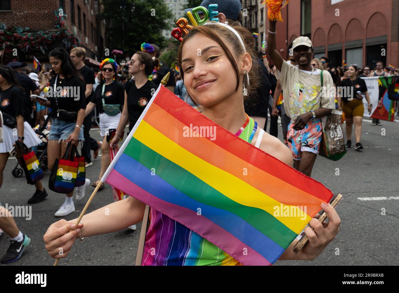 New York, USA. 25th June, 2023. Floats, marching bands, and groups
