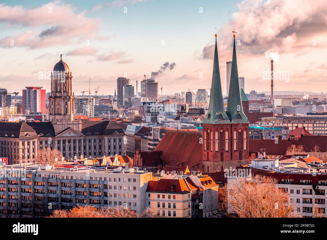 Berlin, Germany - DEC 20, 2021: Aerial view of Berlin, the German ...