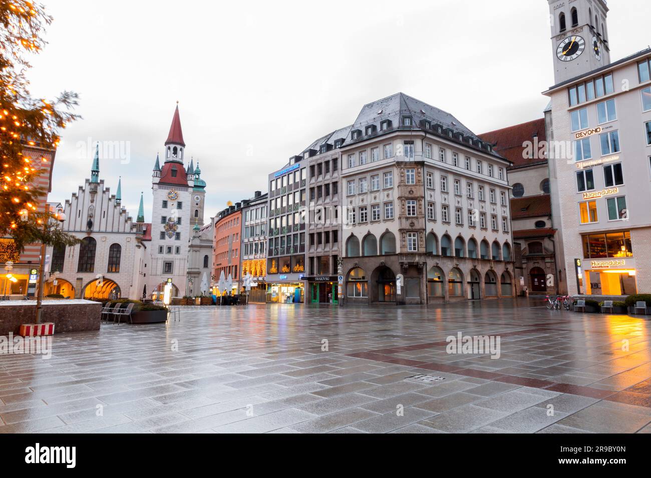 Munich, Germany December 25, 2021 Old Town Hall and present day's