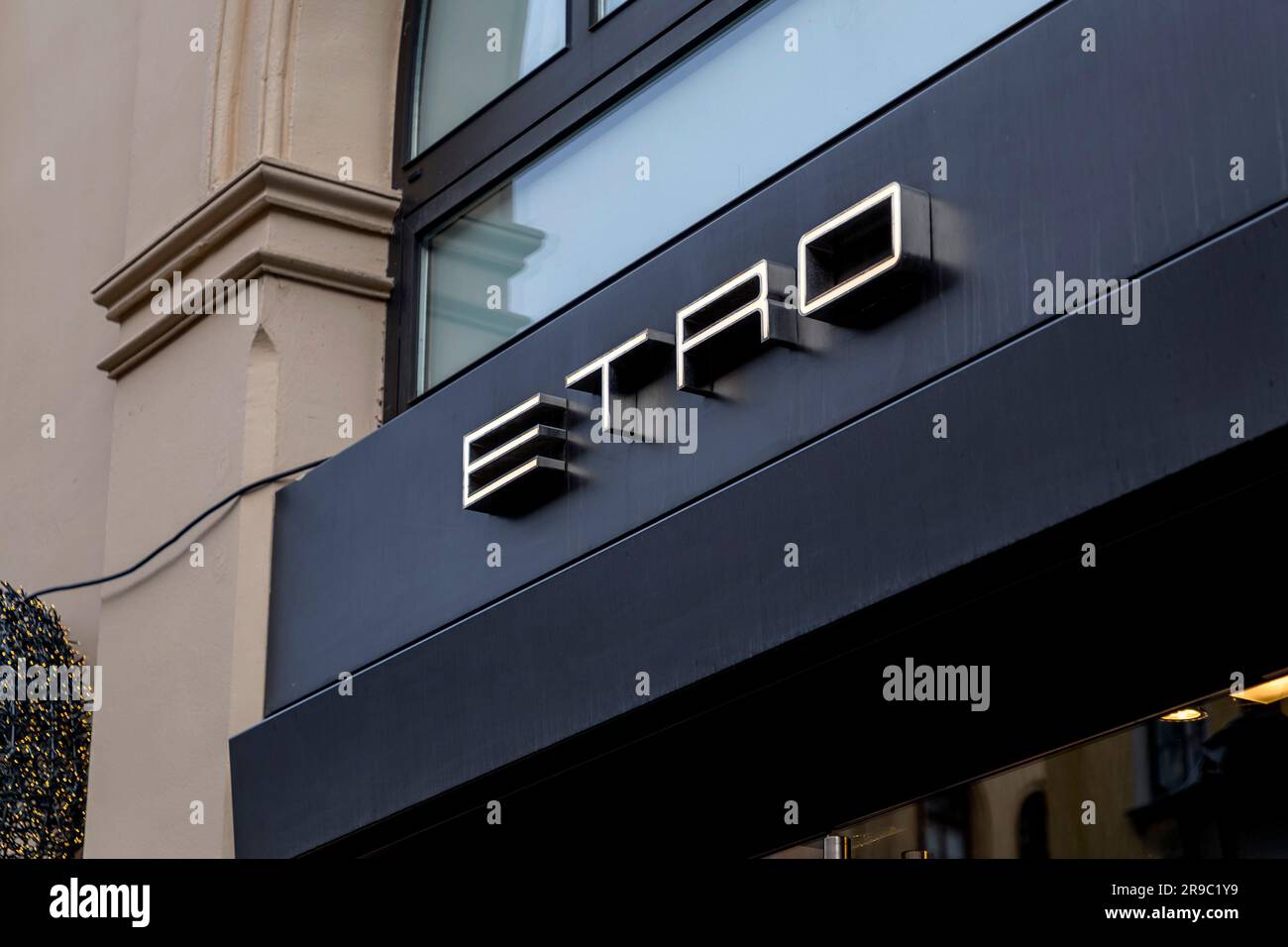 Munich, Germany December 25, 2021 Etro brand sign and logo at the