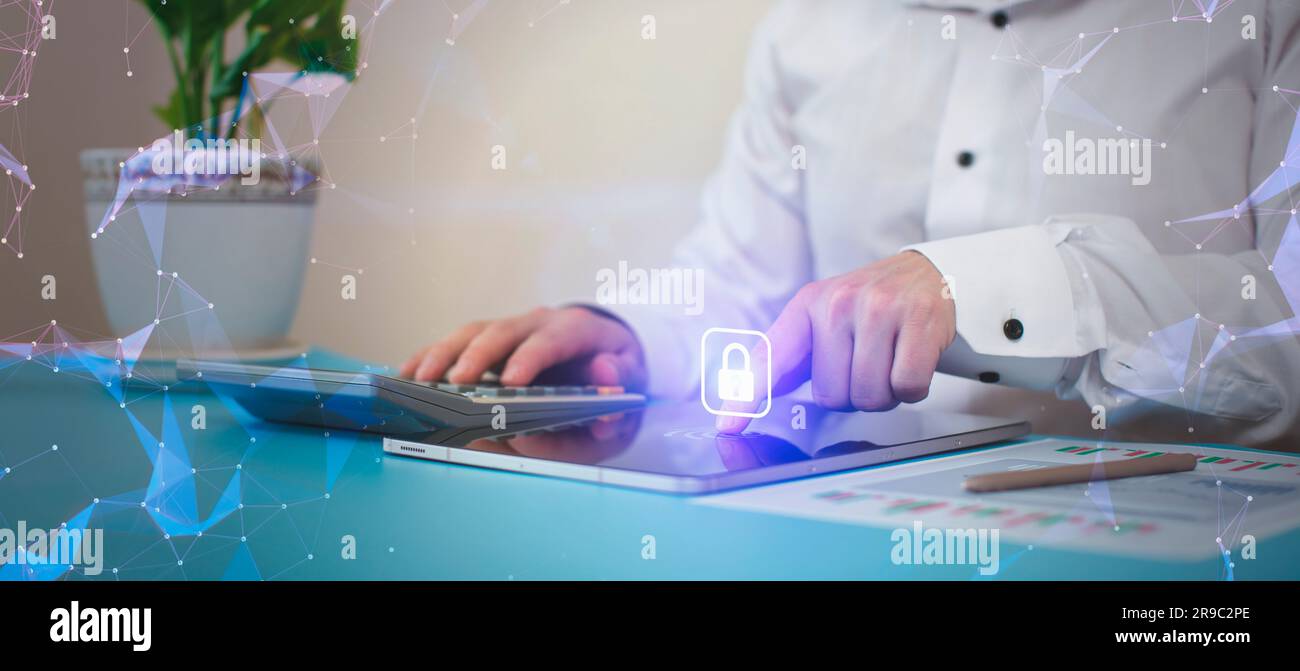 cybersecurity concept, Internet network security concep Stock Photo