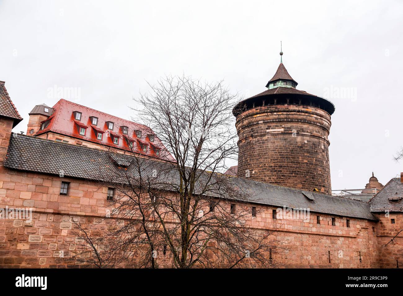 The New Gate Tower, Neutorturm in the old town of Nuremberg, Bavaria, Germany. Stock Photo