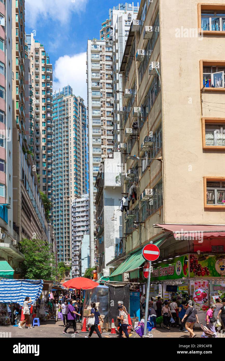 Wan Chai street market, city centre, Hong Kong, SAR, China Stock Photo