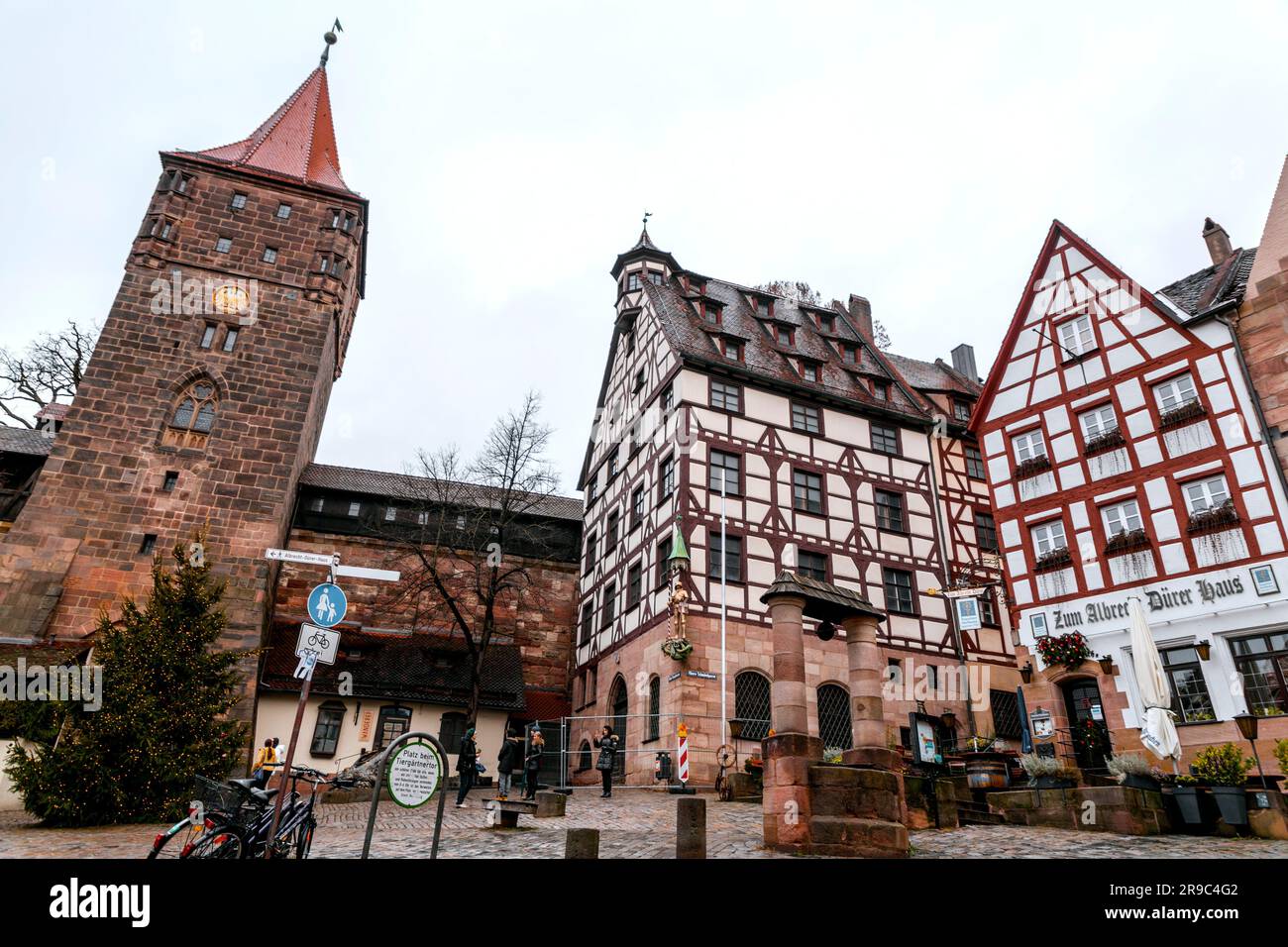 Nuremberg, Germany - December 28, 2021: Generic architecture and street ...