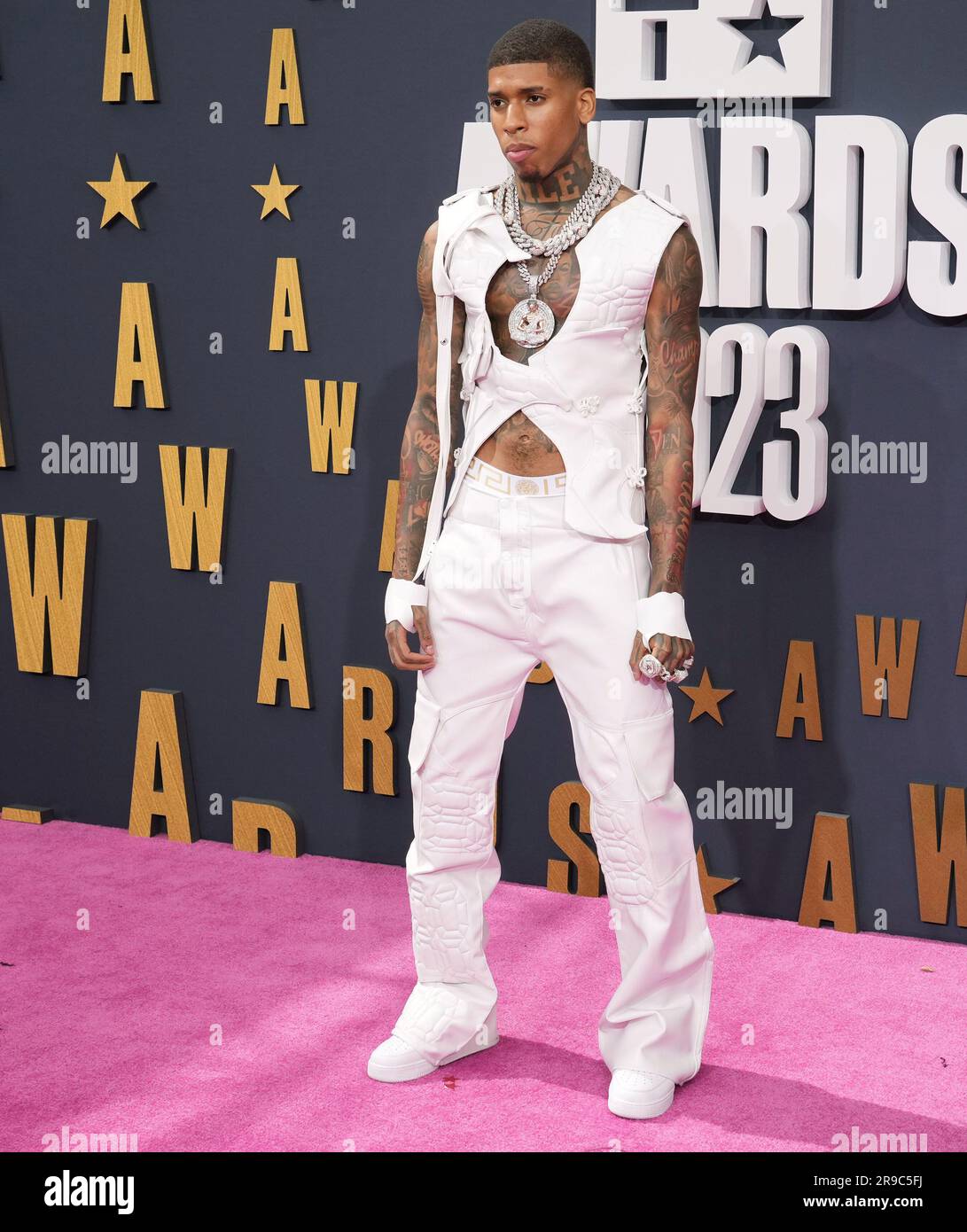 Los Angeles, USA. 25th June, 2023. NLE Choppa arrives at the 2023 BET