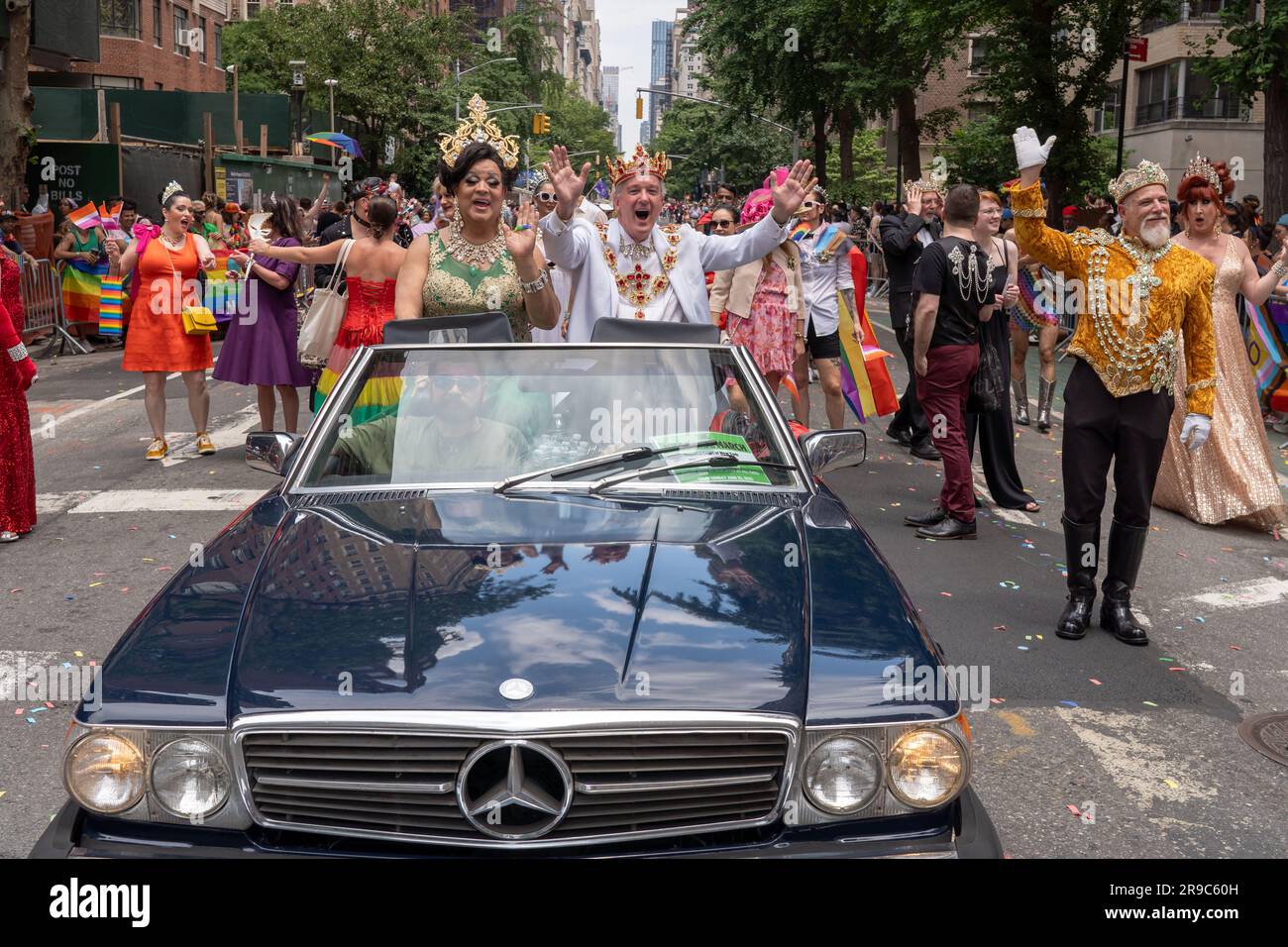 NEW YORK, NEW YORK JUNE 25 People in costume participate in the