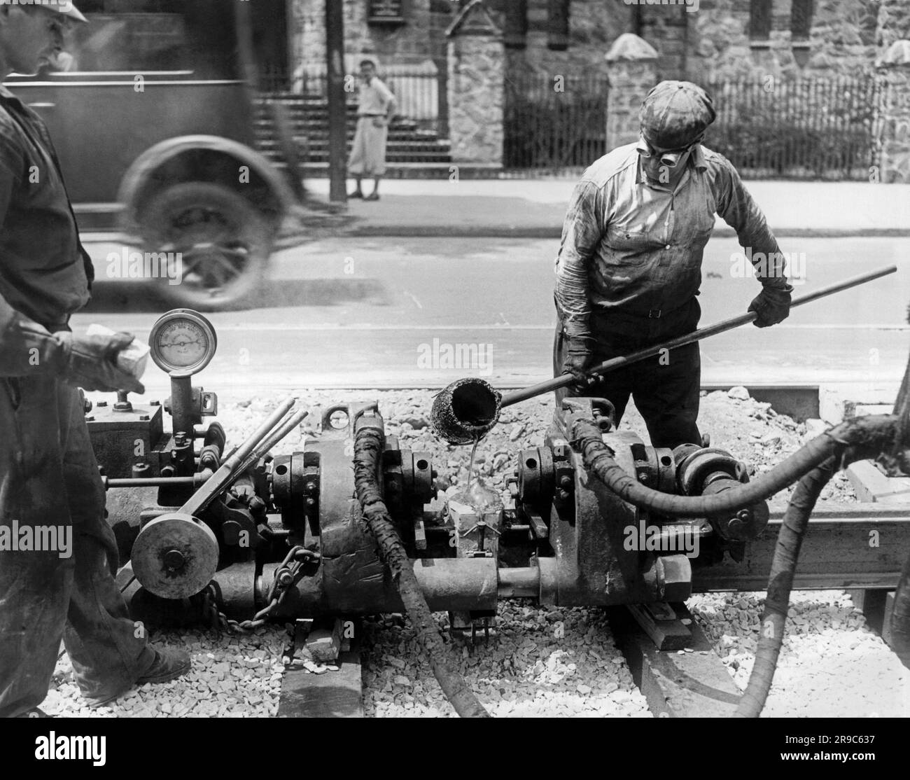 Workman track Black and White Stock Photos Images Alamy