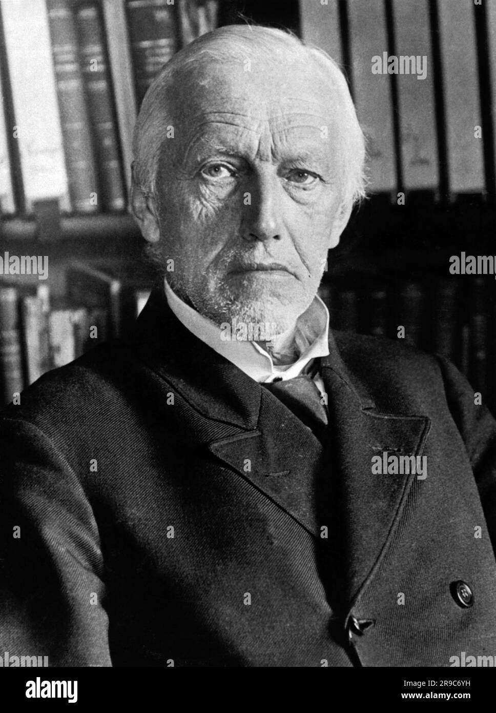 Berlin, Germany:   1928 A portrait of noted German philologist Ulrich von Wilamowitz-Moellendorff on his 80th birthday. Stock Photo