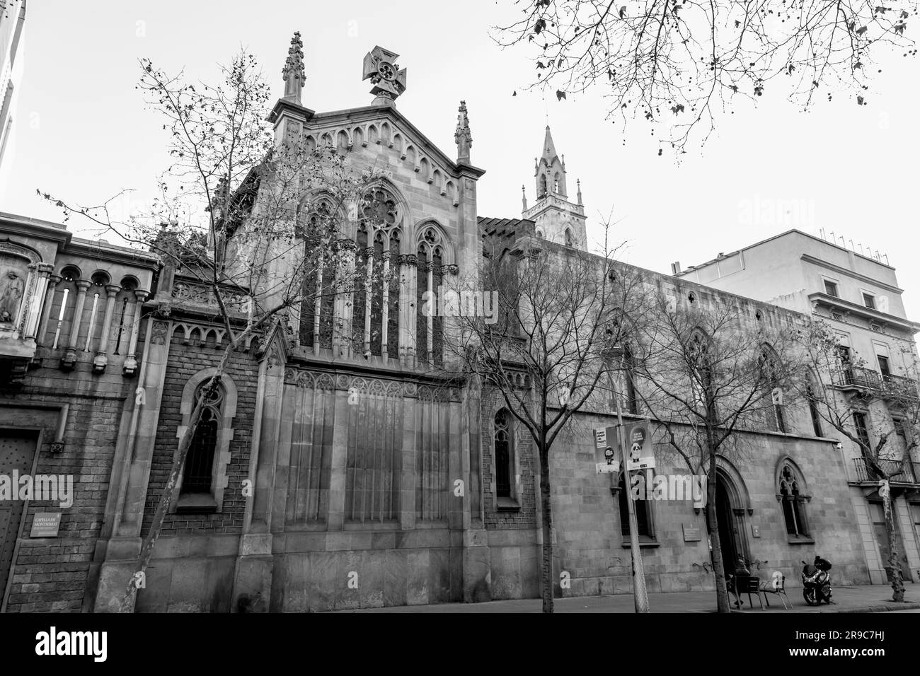 Barcelona, Spain - FEB 10, 2022: The exterior of the Basilica of the Pure Conception in Barcelona, Spain. Stock Photo