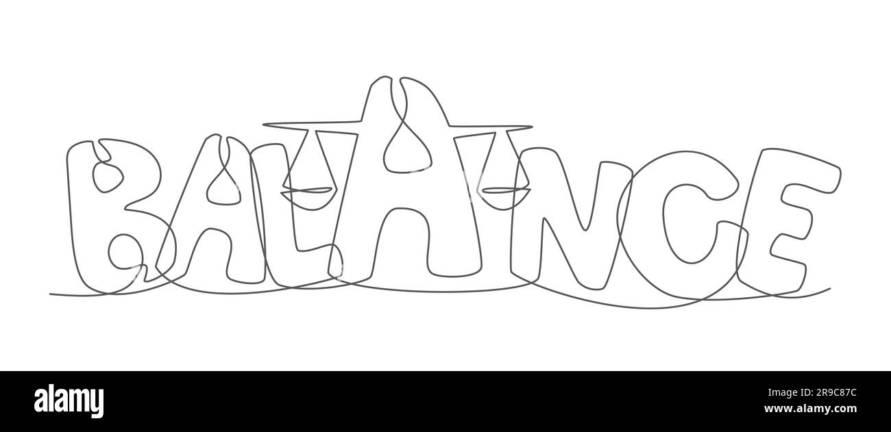 Balance One line drawing on white background Stock Vector Image & Art
