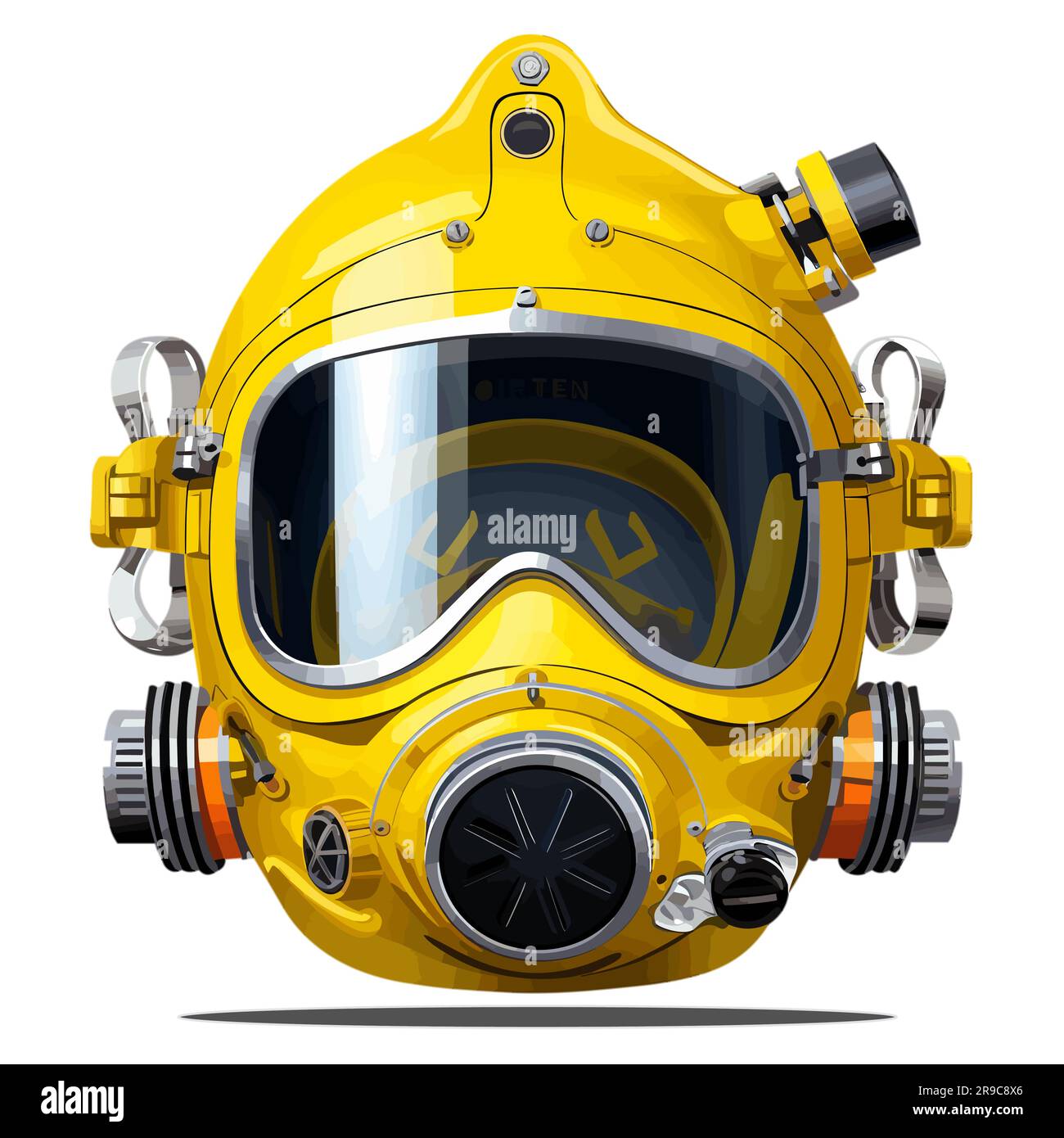 Commercial Divers Helmet - Vector Illustration Stock Vector