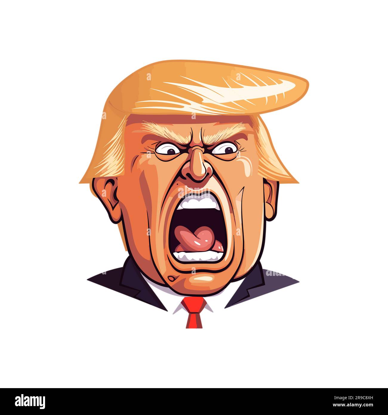 Funny Angry Donald J Trump -Vector Illustration Stock Vector