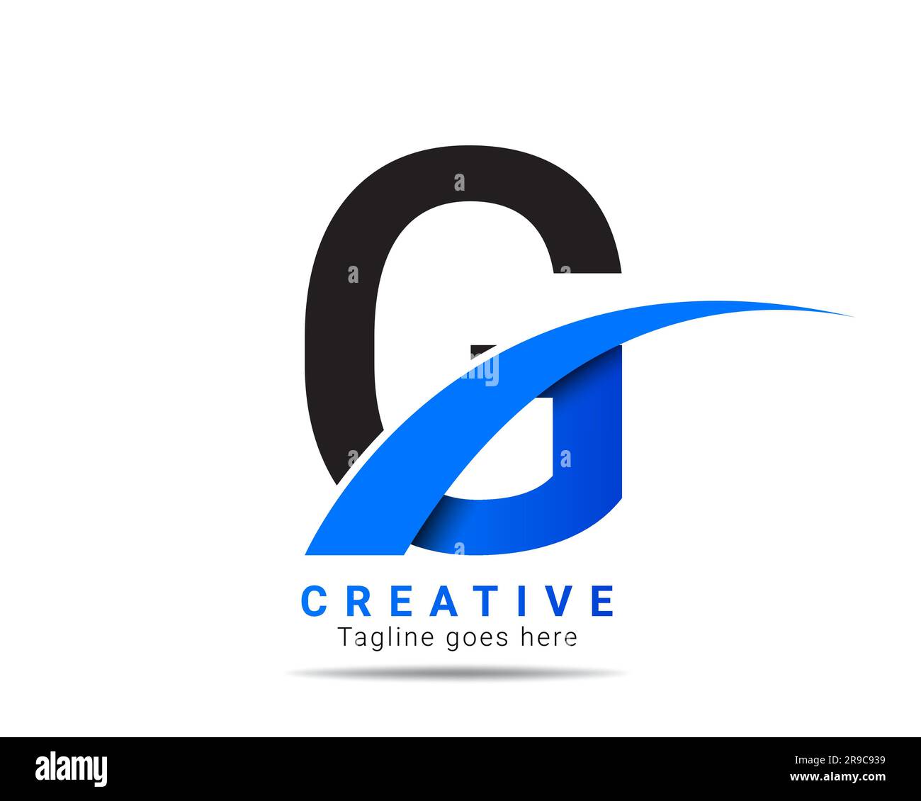 Abstract initial letter G alphabet logo with blue color. G letter logo for company brand identity, travel, logistic, business logo template Stock Vector