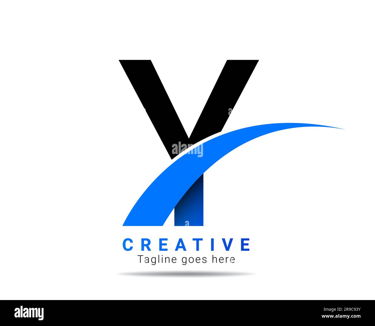 Abstract initial letter Y alphabet logo with blue color. Y letter logo for company brand identity, travel, logistic, business logo template Stock Vector
