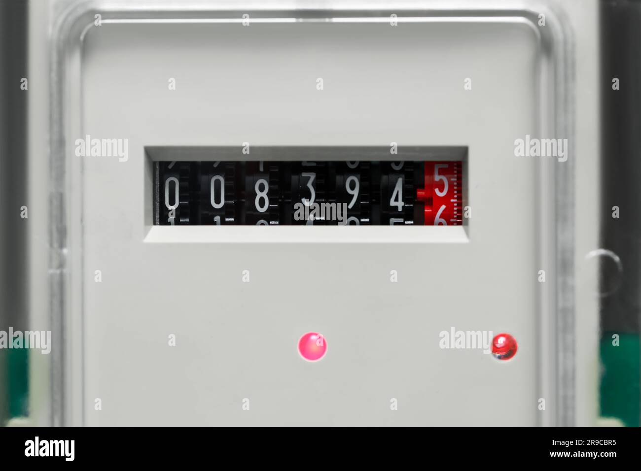 Closeup view of electric meter. Measuring device Stock Photo Alamy