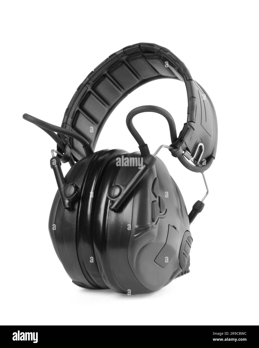 Tactical headphones on white background. Military training equipment
