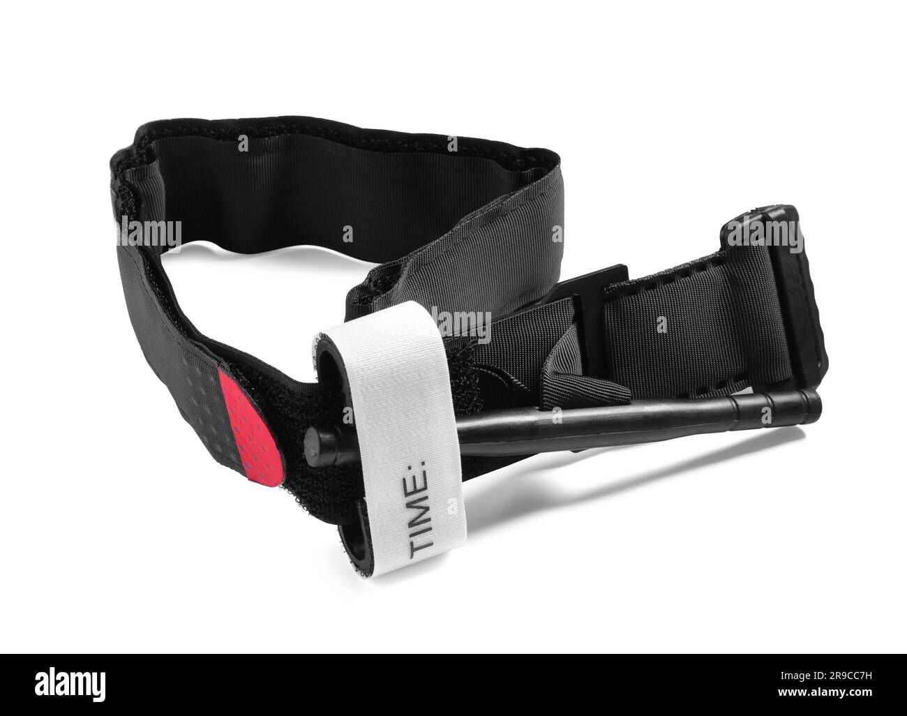 First aid tourniquet isolated on white. Medical equipment Stock Photo