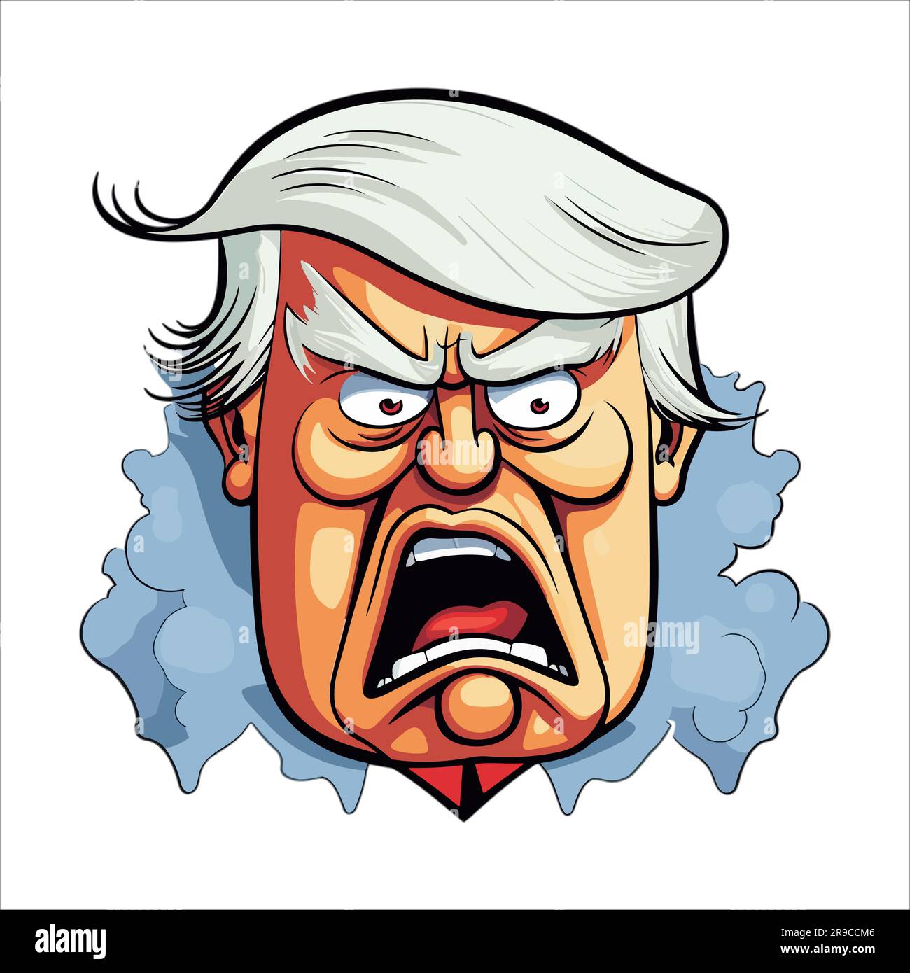 Funny Angry Donald J Trump -Vector Illustration Stock Vector
