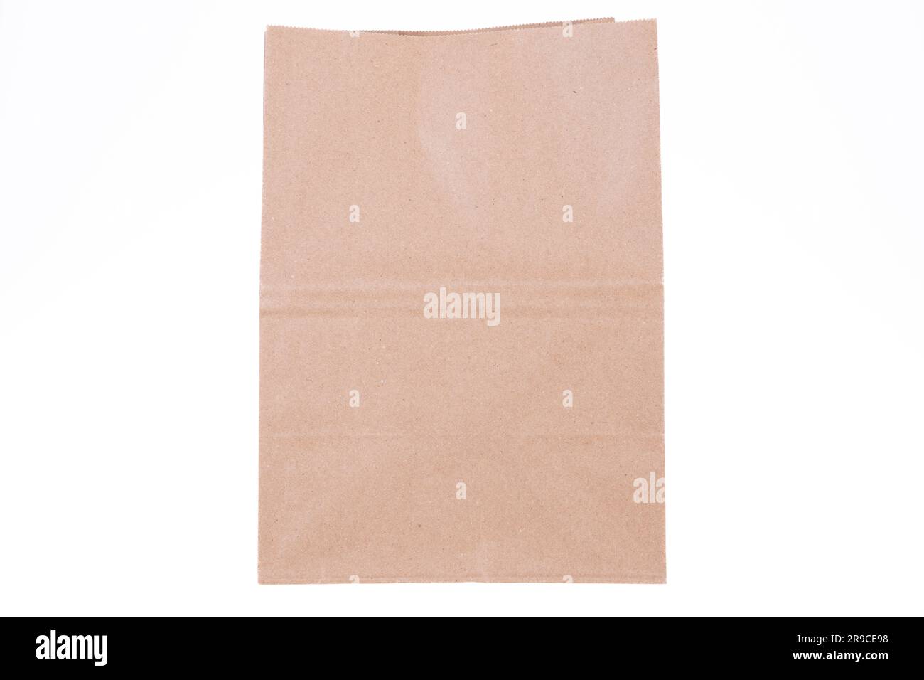 Brown craft paper bag for food packaging template isolated on white