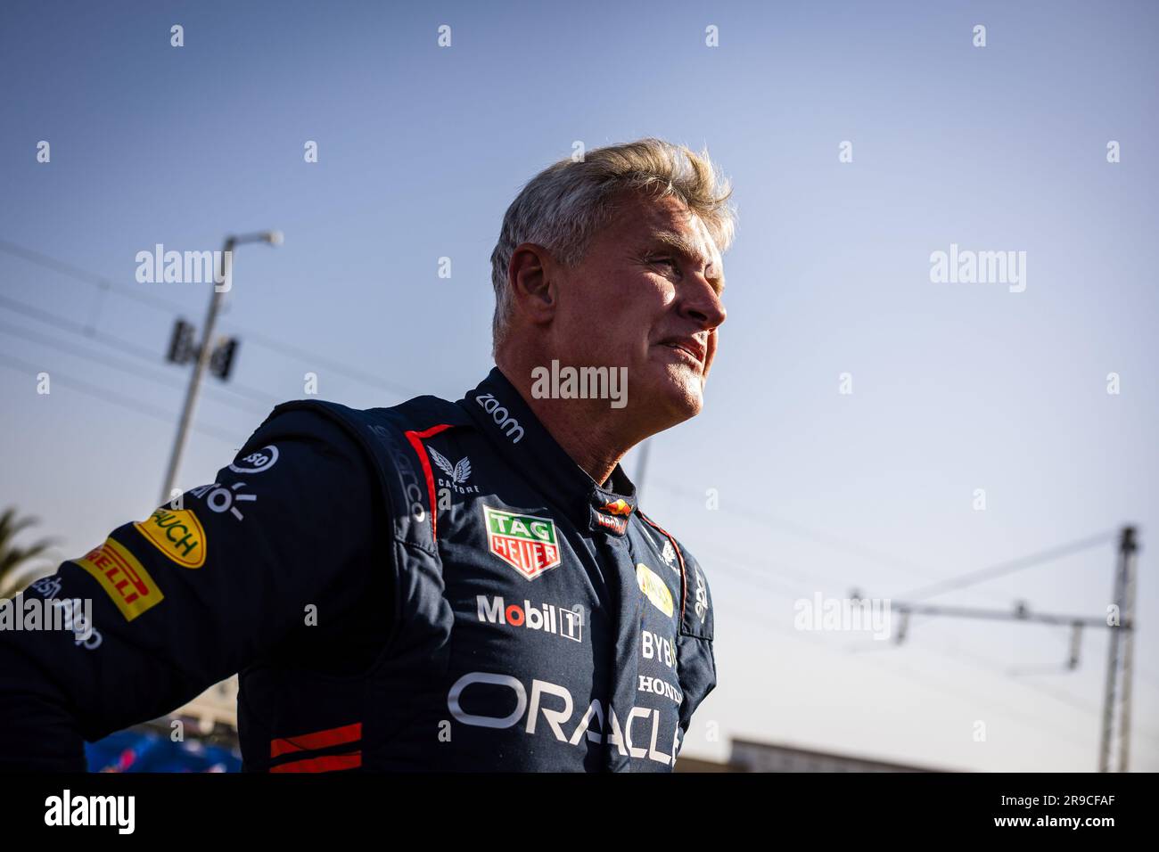 Lisbon, Portugal. 25th June, 2023. The British David Coulthard seen during the first edition of the Red Bull Showrun in Lisbon. Credit: SOPA Images Limited/Alamy Live News Stock Photo