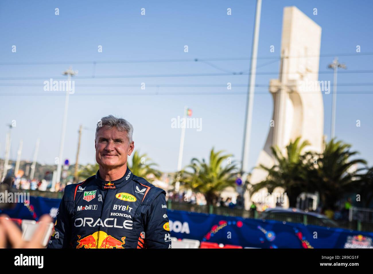 Lisbon, Portugal. 25th June, 2023. The British David Coulthard seen during the first edition of the Red Bull Showrun in Lisbon. (Photo by Henrique Casinhas/SOPA Images/Sipa USA) Credit: Sipa USA/Alamy Live News Stock Photo