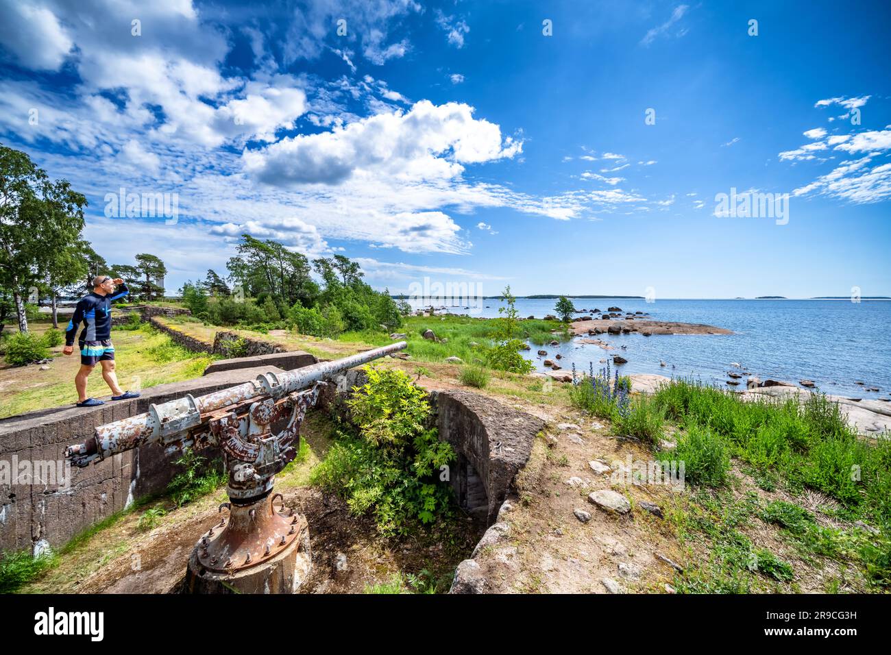 At Fort Elisabeth fortress on Varissaari island, Kotka, Finland Stock Photo