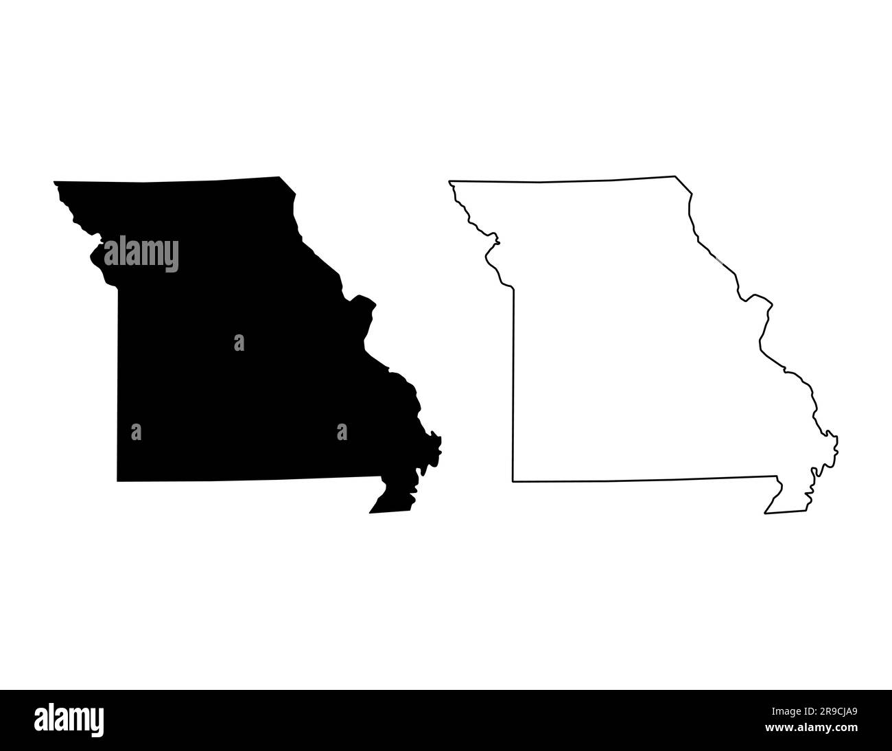 Set of Missouri map, united states of america. Flat concept icon vector