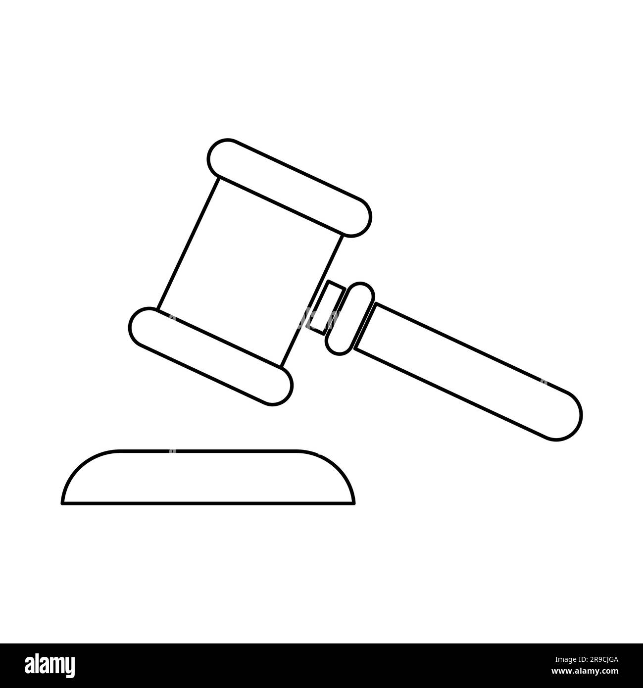 Judge hammer icon law auction symbol gavel justice sign vector