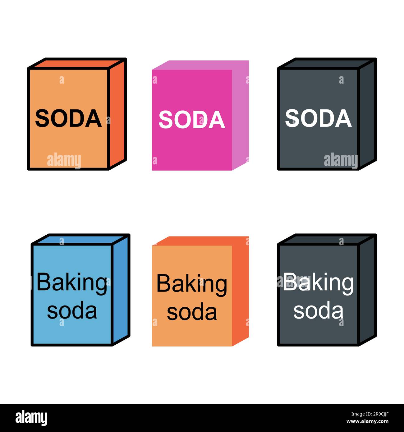 Set of Baking soda ingredient icon, cook design symbol, bakery product