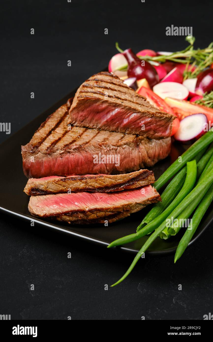 Grilled tritip loin beef steaks medium rare Stock Photo Alamy