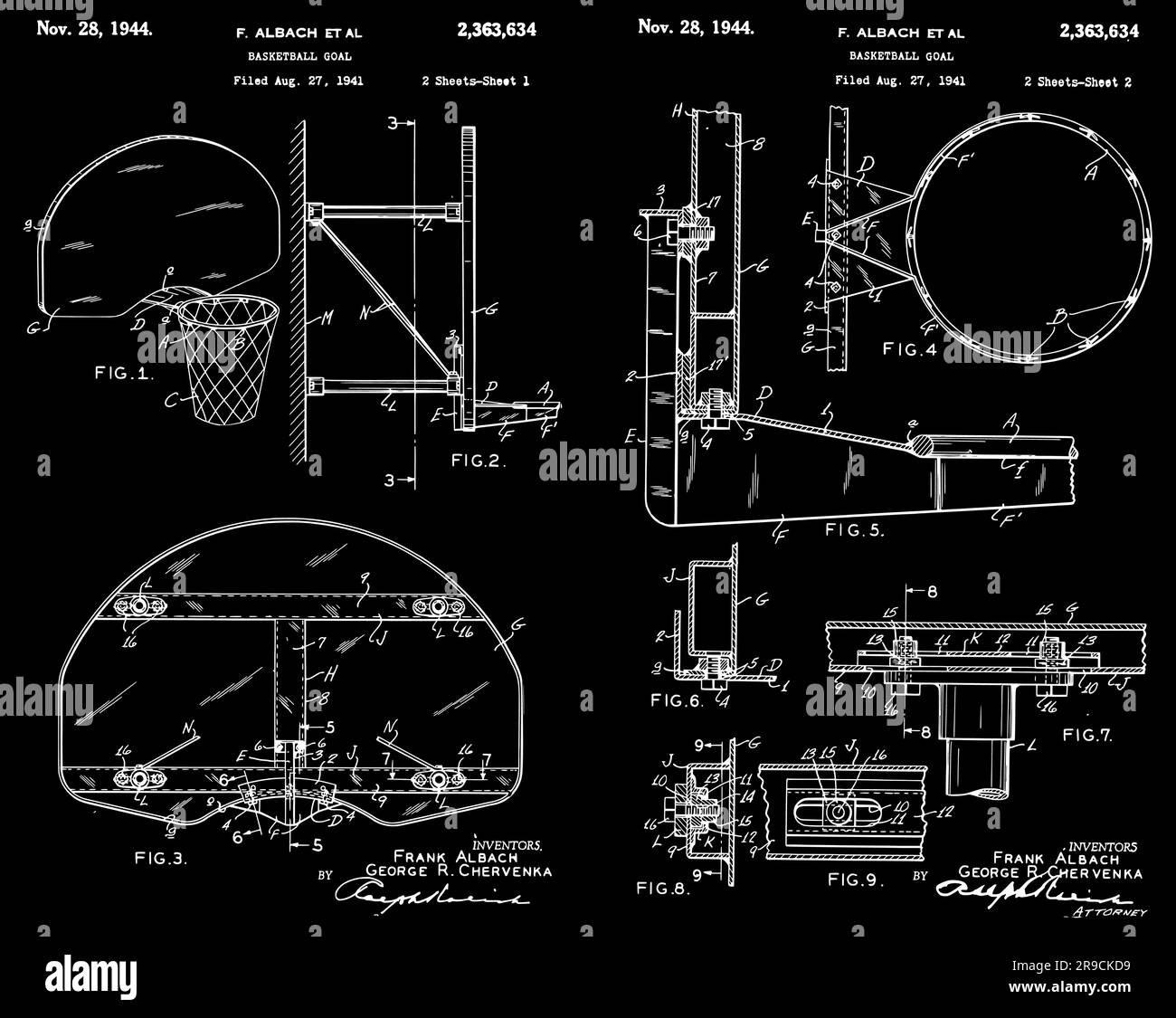 1944 Basketball Goal Patent Stock Vector Image & Art Alamy