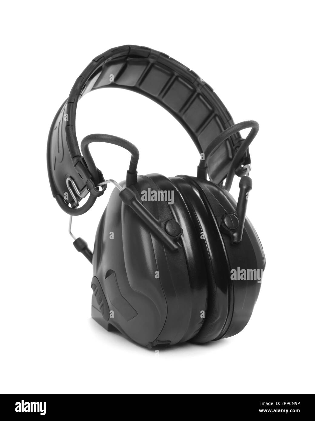 Tactical headphones on white background. Military training equipment Stock Photo