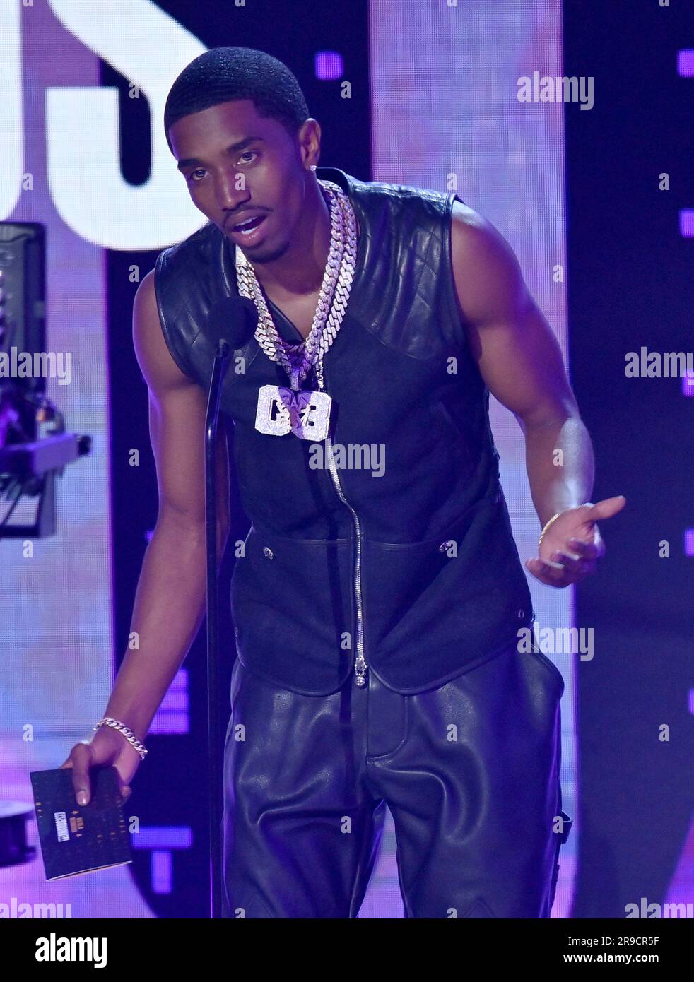 Los Angeles, United States. 25th June, 2023. King Combs speaks onstage(04)