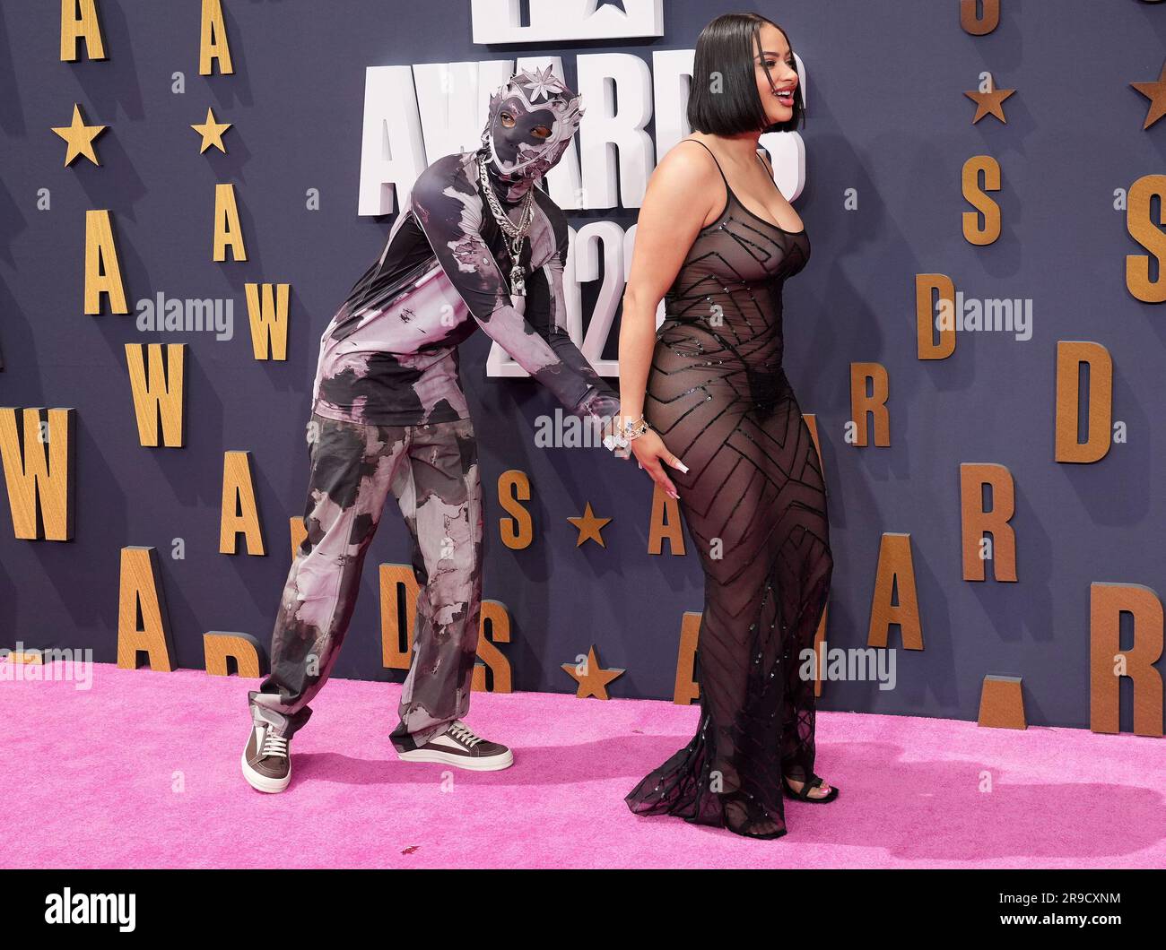 Los Angeles, USA. 25th June, 2023. (L-R) Rich the Kid and Tori Brixx at the 2023 BET Awards held