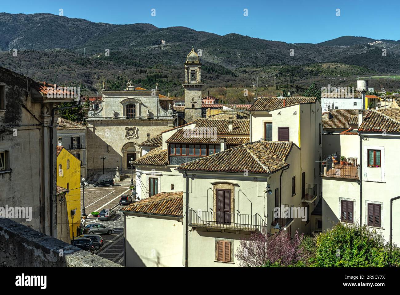 Glimpses from above of the historical center of the medieval town of Popoli. Popoli, Pescara province, Abruzzo, Italy, Europe Stock Photo