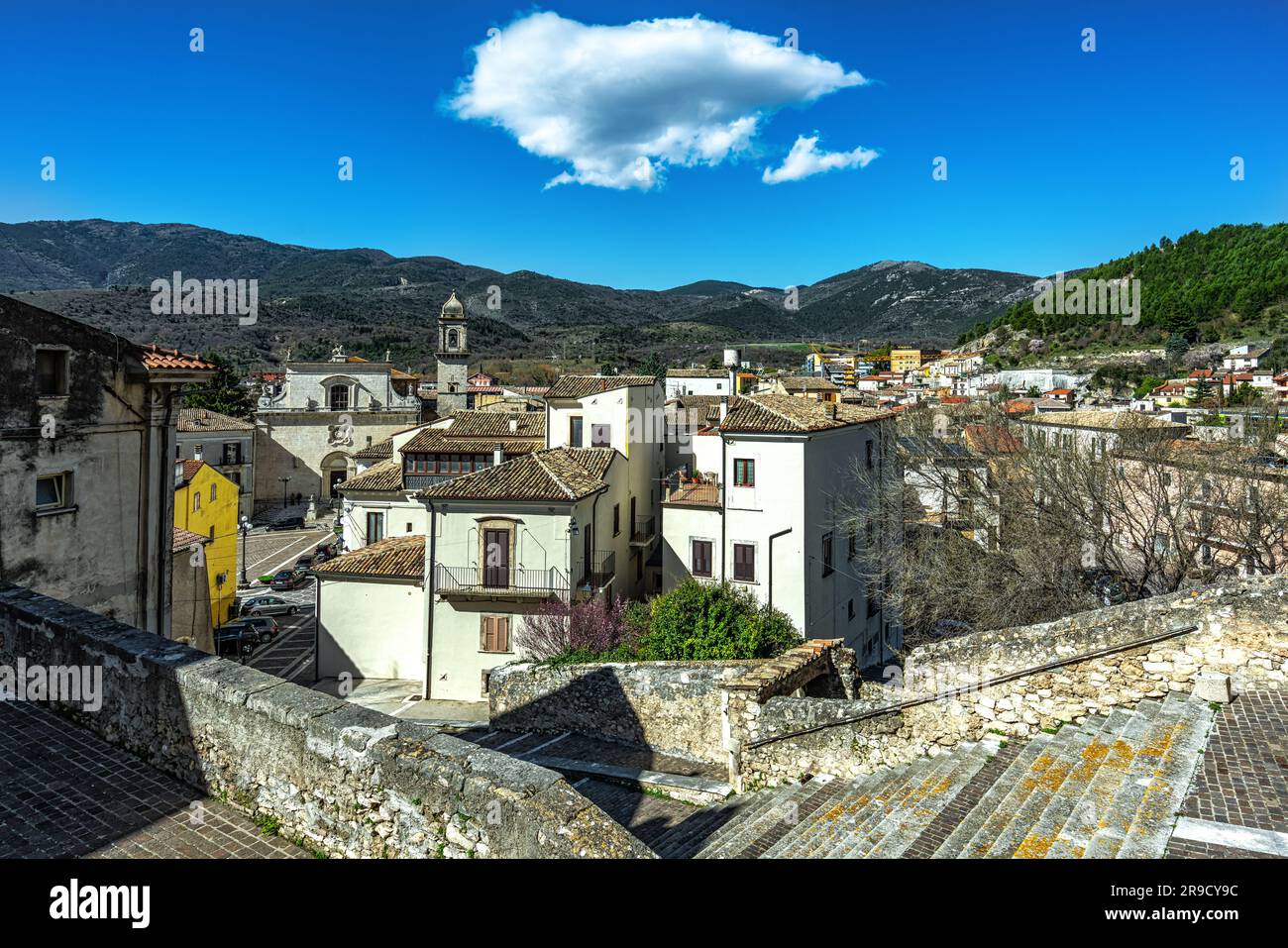 Glimpses from above of the historical center of the medieval town of Popoli. Popoli, Pescara province, Abruzzo, Italy, Europe Stock Photo