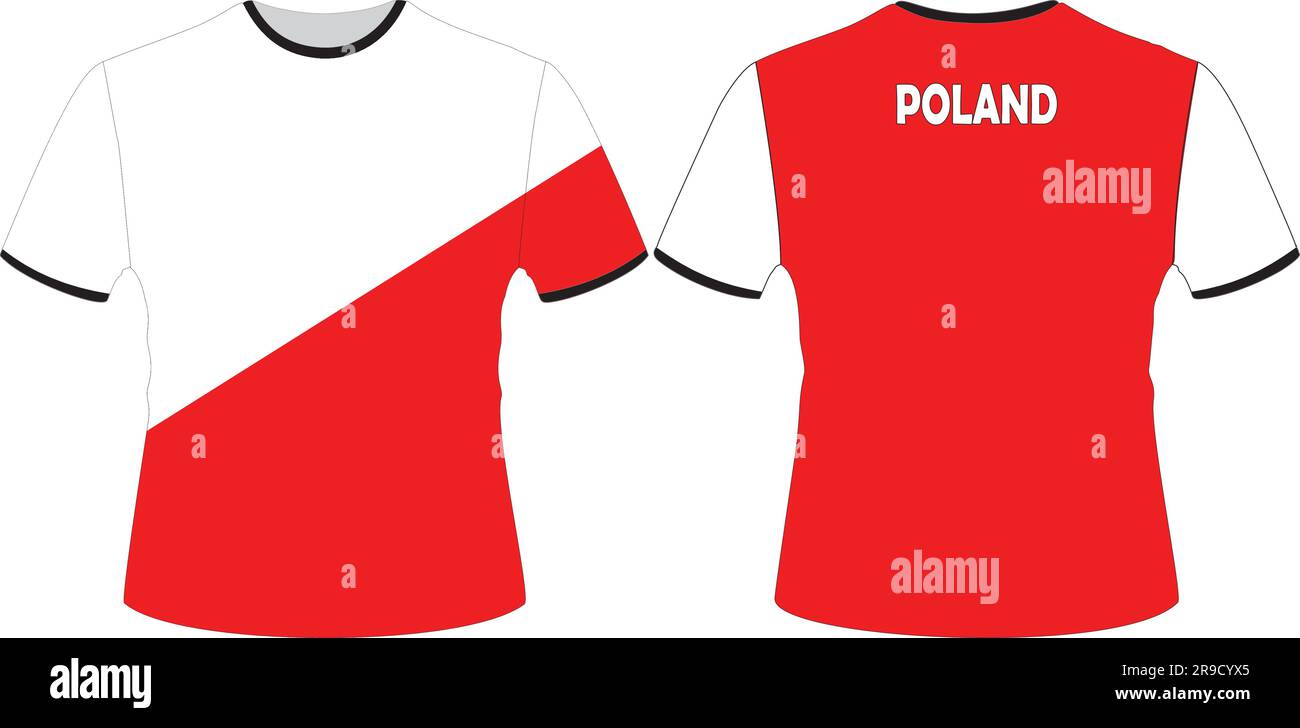 T Shirts Design with Poland Flag Vector Stock Vector