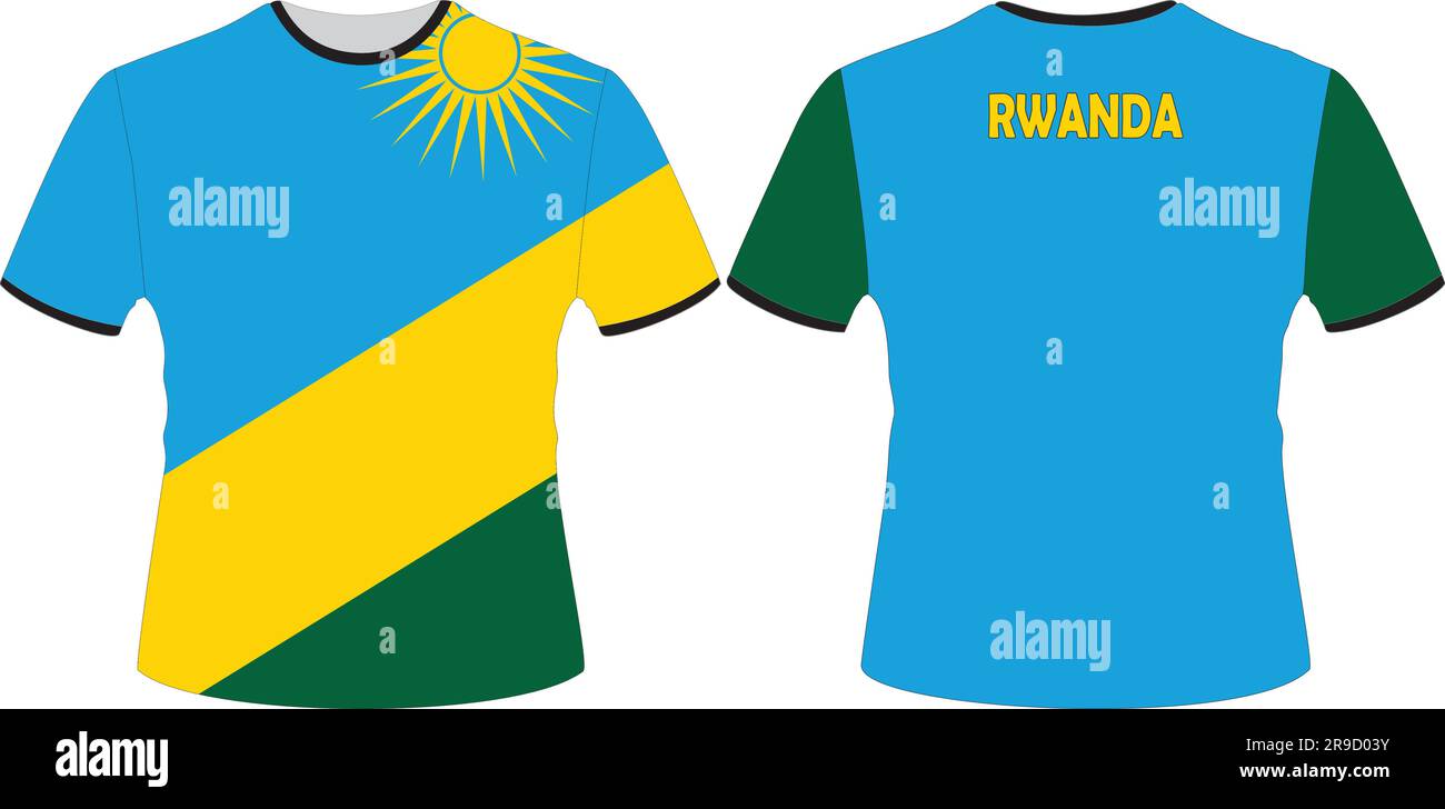 T Shirts Design with Rwanda Flag Vector Stock Vector