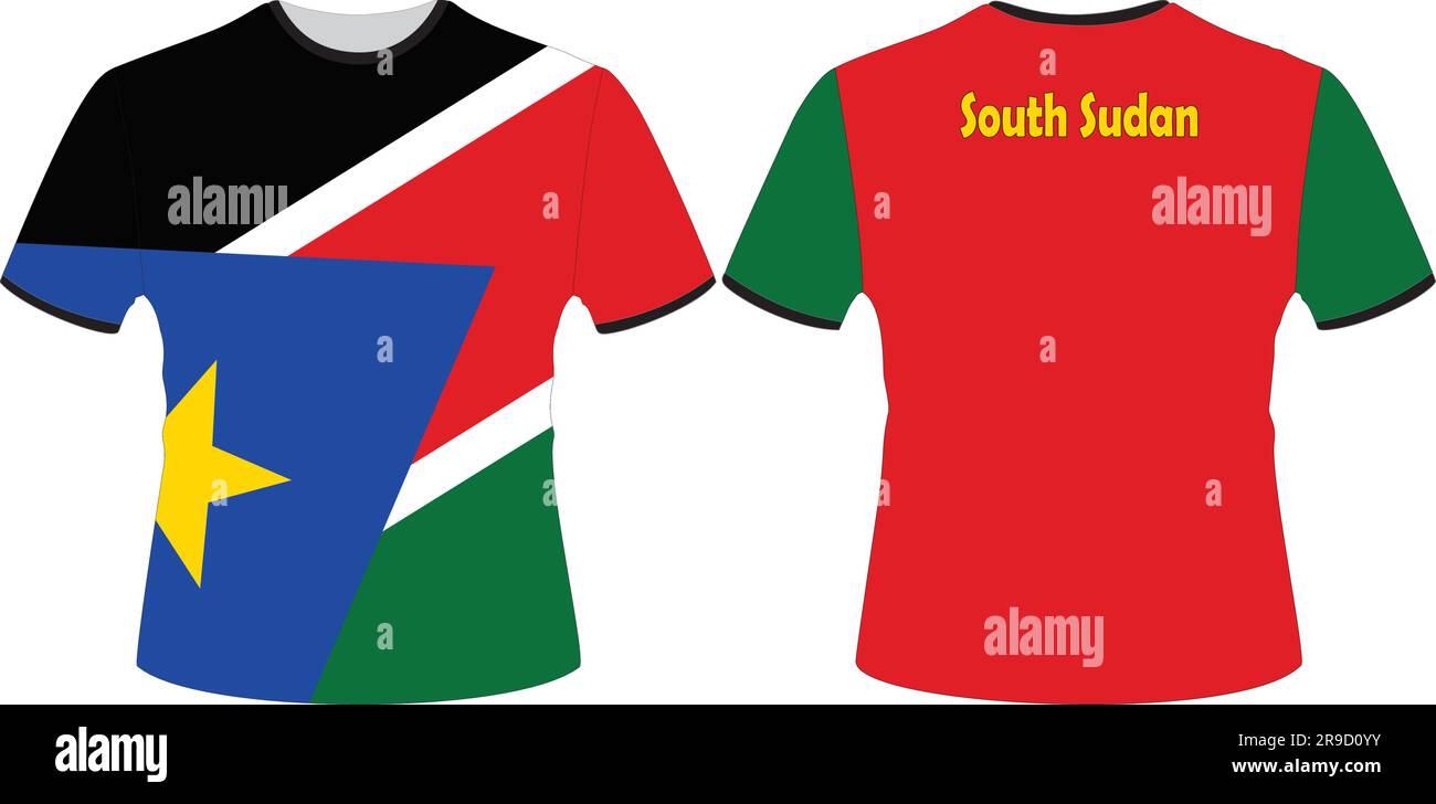 T Shirts Design with South Sudan Flag Vector Stock Vector